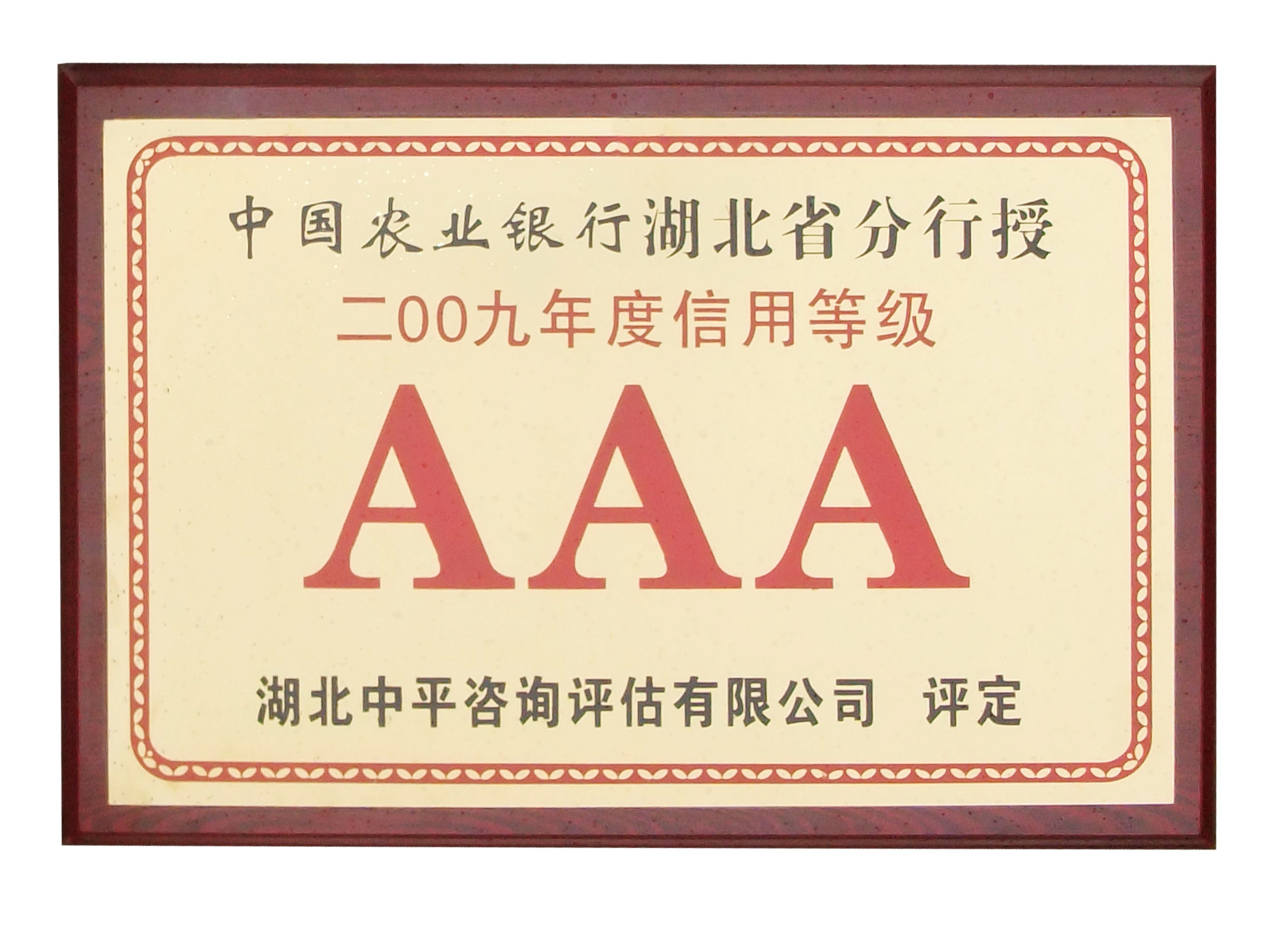 中国农业银授信等级AAA